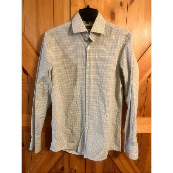 Boss by Hugo Boss Men’s Dress Shirt 15 1/2 34/35 Med Sharp Fit plaid (3303) Read - Picture 1 of 6